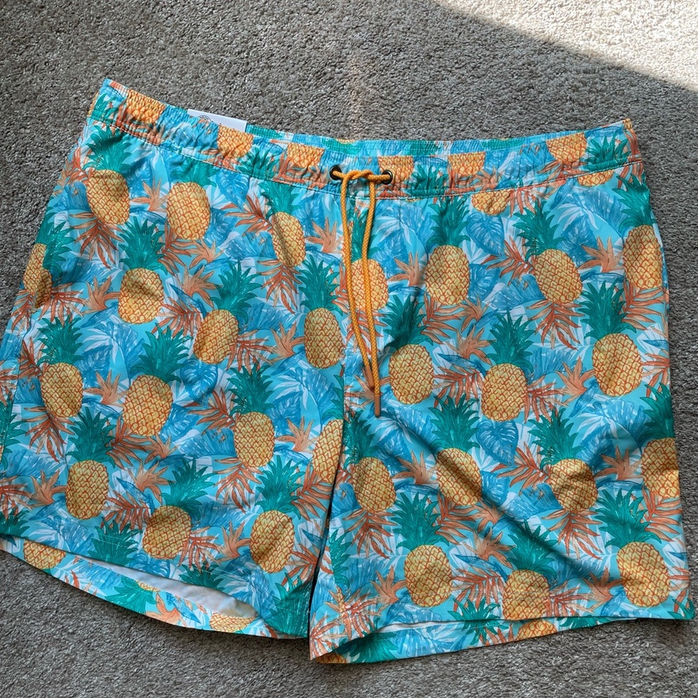 Members Mark Tropical Pineapple Swim Shorts, Size XXL